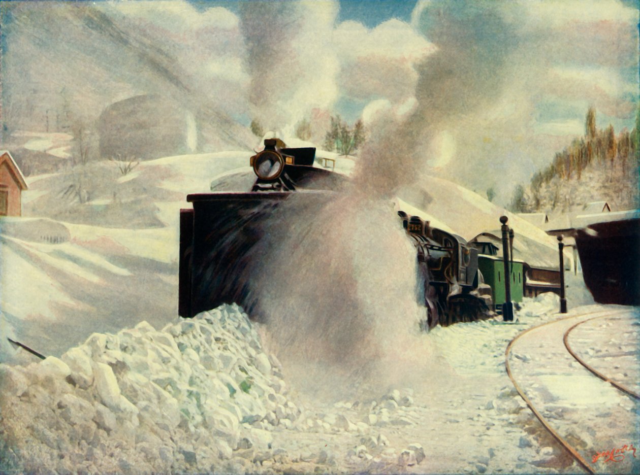 Rotary sneeuwploeg bij Blue Canyon, California Southern Pacific Railway door Unbekannt
