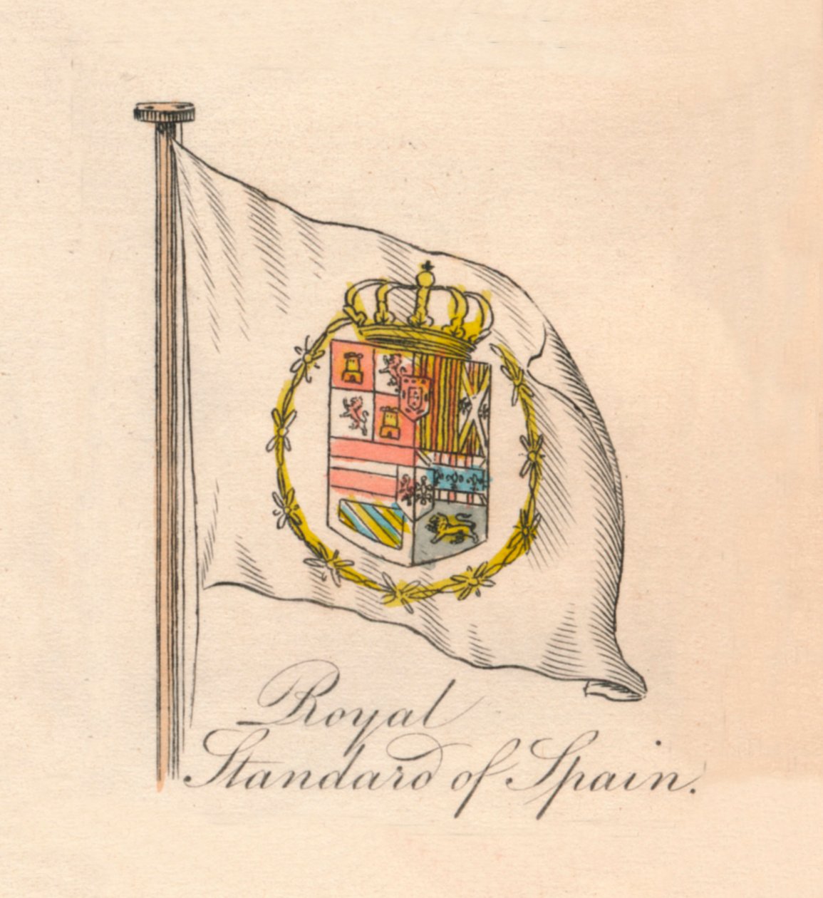 Koninklijke standaard van Spanje, 1838 door Unbekannt