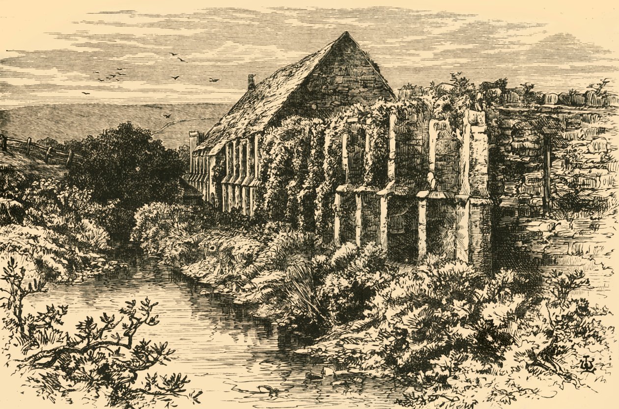 Ruïnes van schuur, Abbotsbury Abbey, 1898 door Unbekannt