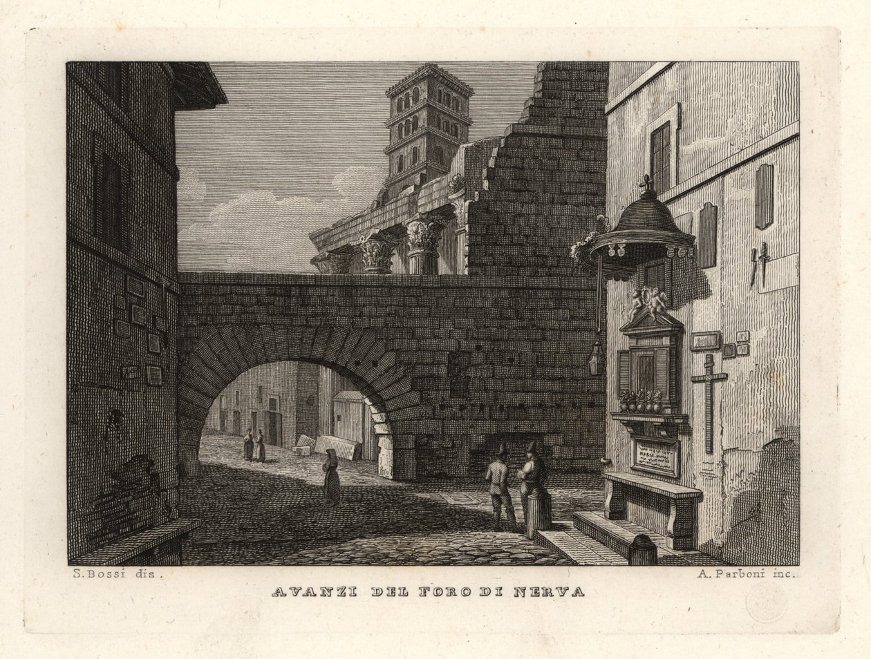 Ruïnes van het Forum van Nerva, Rome door Unbekannt