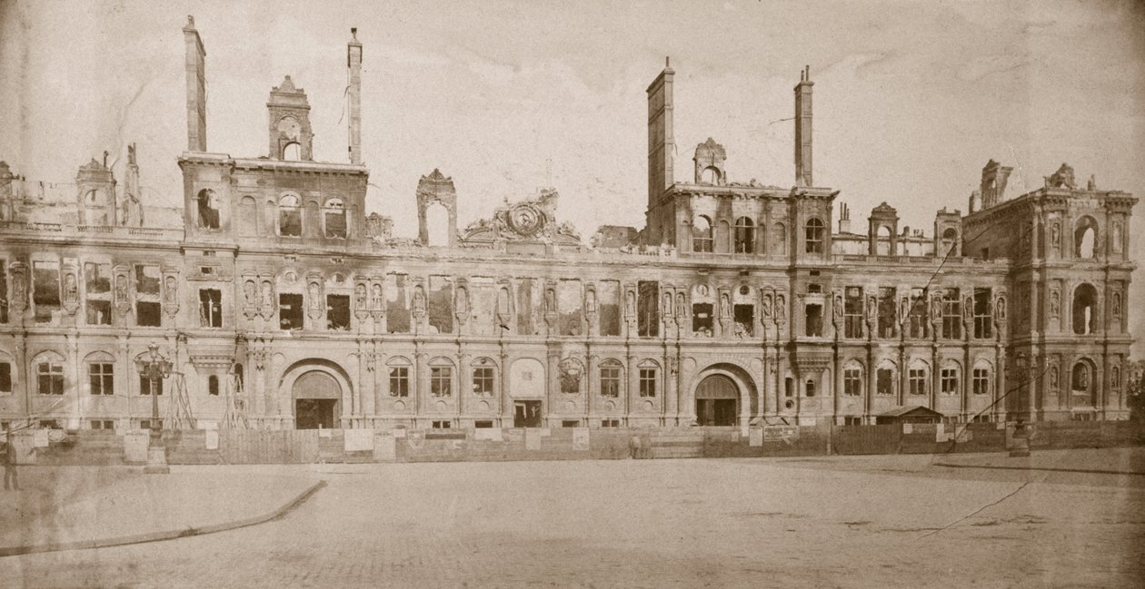 Ruïnes van het stadhuis, Parijs, mei 1871 door Unbekannt