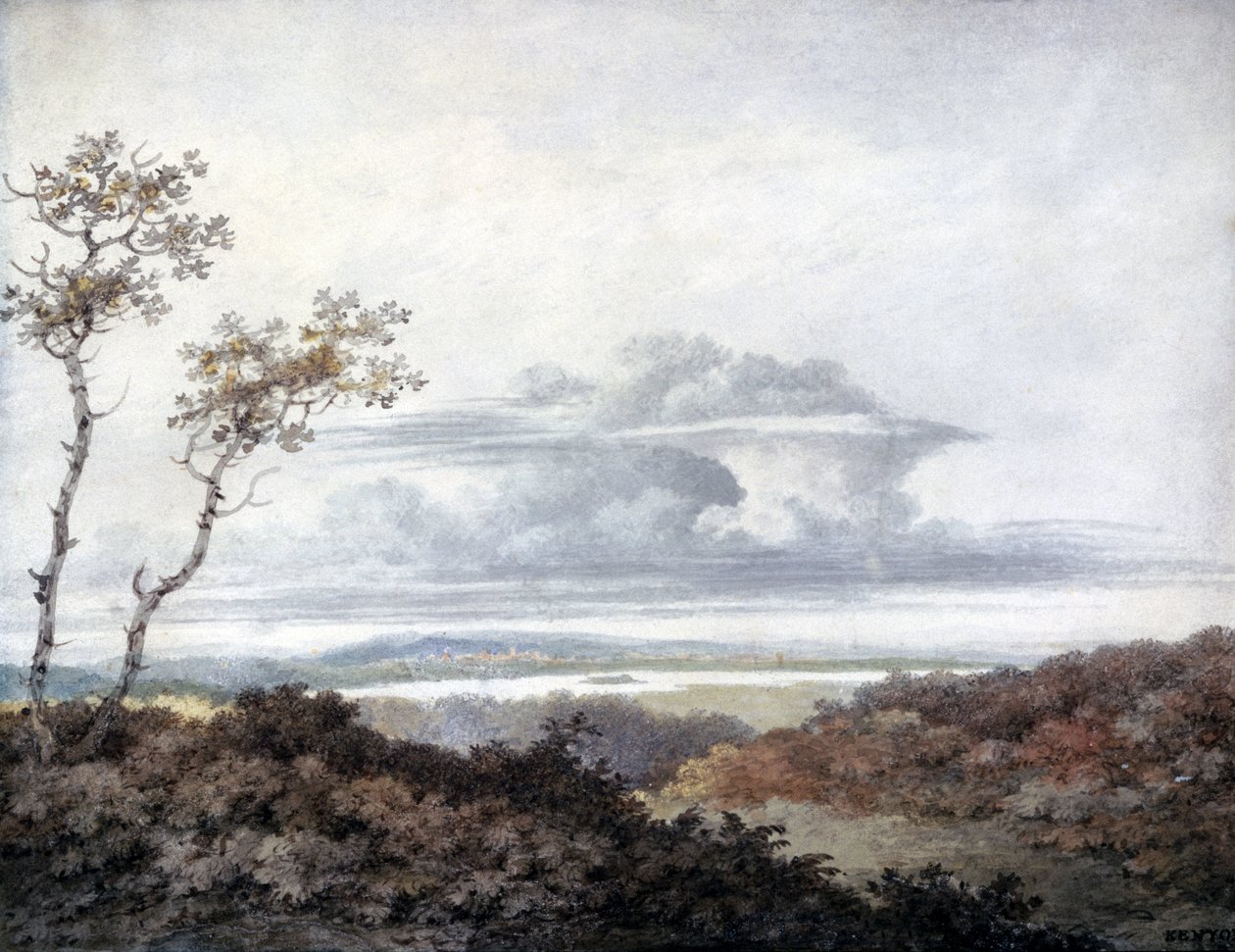 Landelijk landschap en wolkenstudie door Luke Howard, maart 1849 door Unbekannt