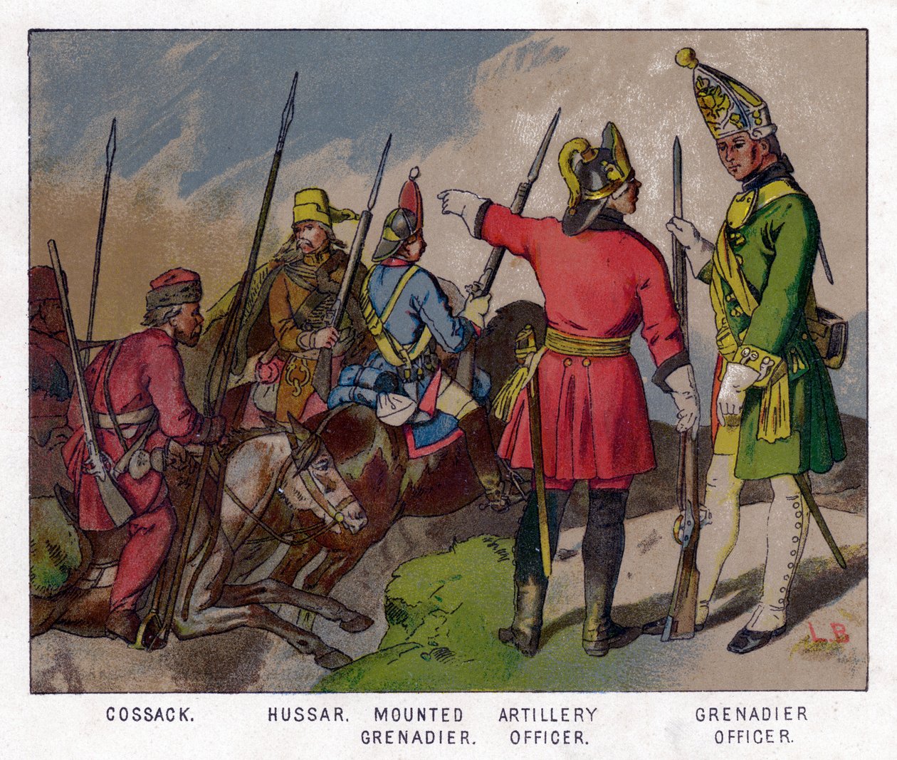 Russische soldaten van 1760, 19e eeuw door Unbekannt