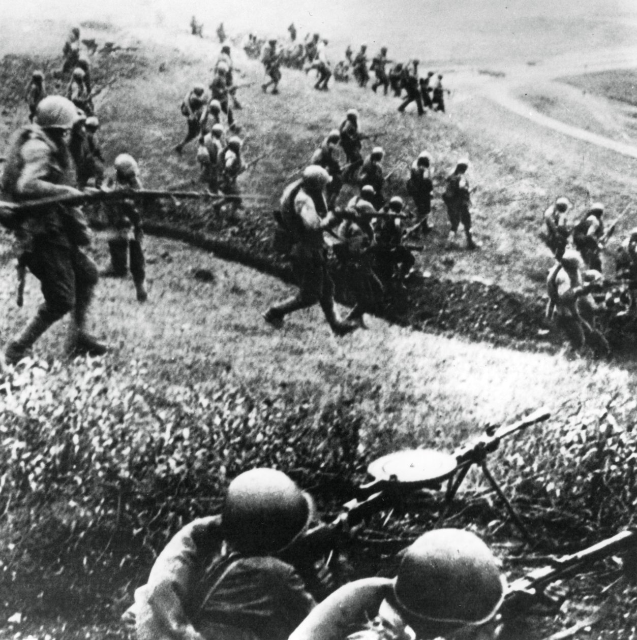 Russische troepen in de tegenaanval, Mozdok regio, noordelijke Kaukasus, september 1942 door Unbekannt