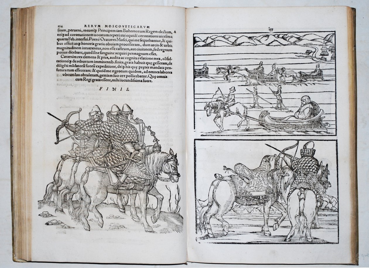 Russische krijgers. Siegmund von Herberstein reist door Rusland. Uit: Rerum Moscoviticarum commentarii door Unbekannt