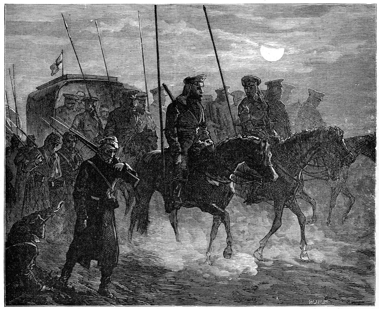 Russische gewonden verlaten Plevna, Russisch-Turkse Oorlog, 1877-1878, 1900 door Unbekannt