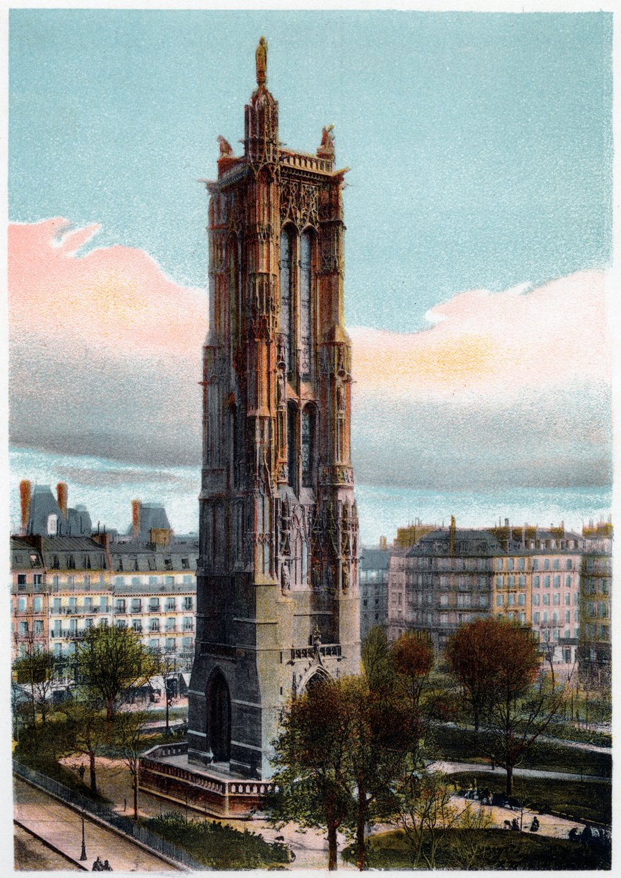 Saint-Jacques Toren, Parijs, ca. 1900 door Unbekannt