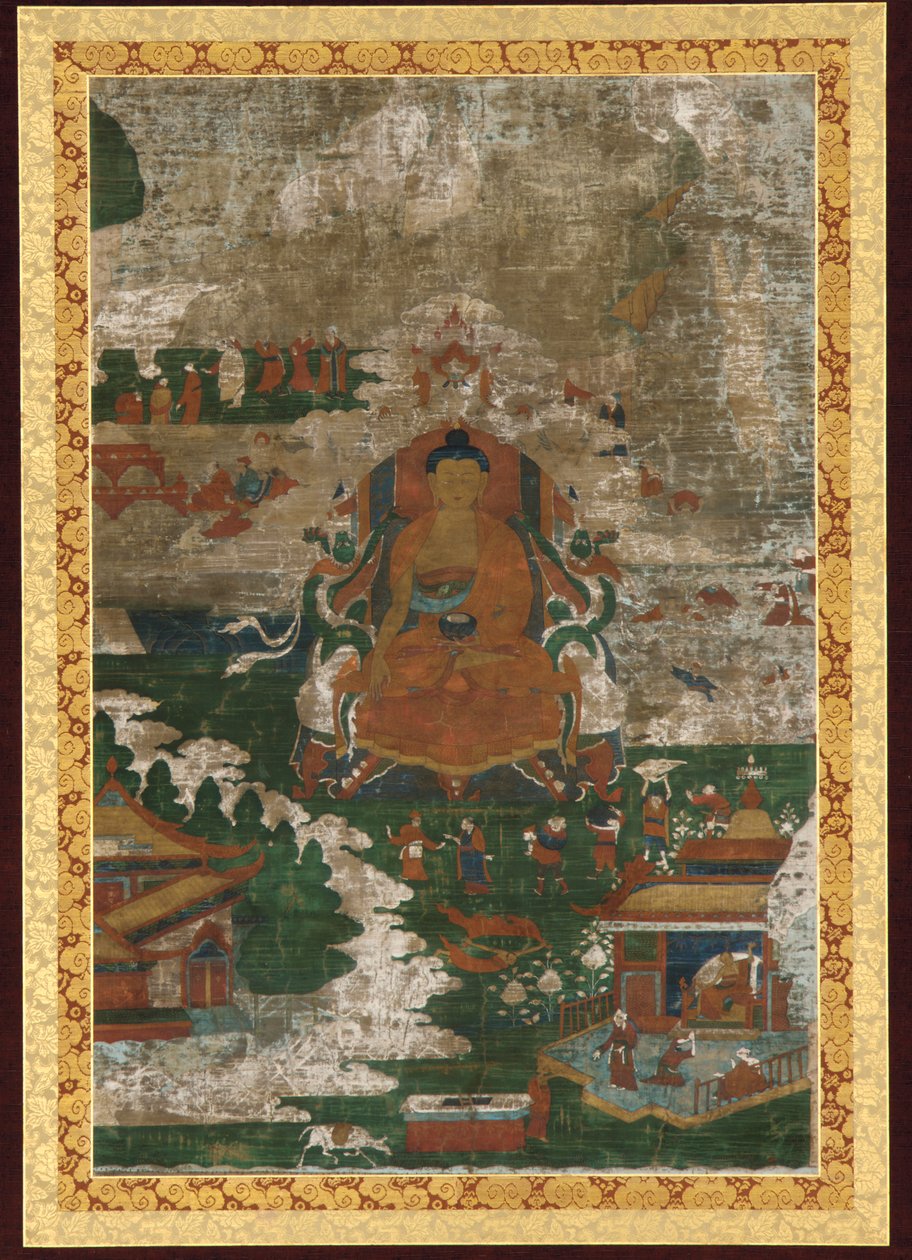 Sakyamuni op de troon, en biografische scènes, 18e eeuw door Unbekannt
