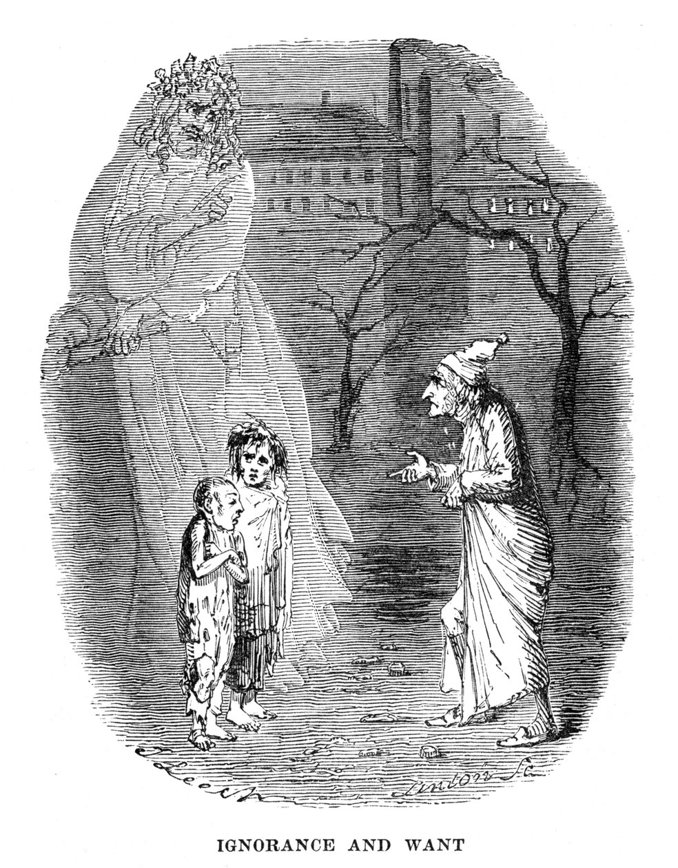 Scène uit A Christmas Carol van Charles Dickens, 1843 door Unbekannt