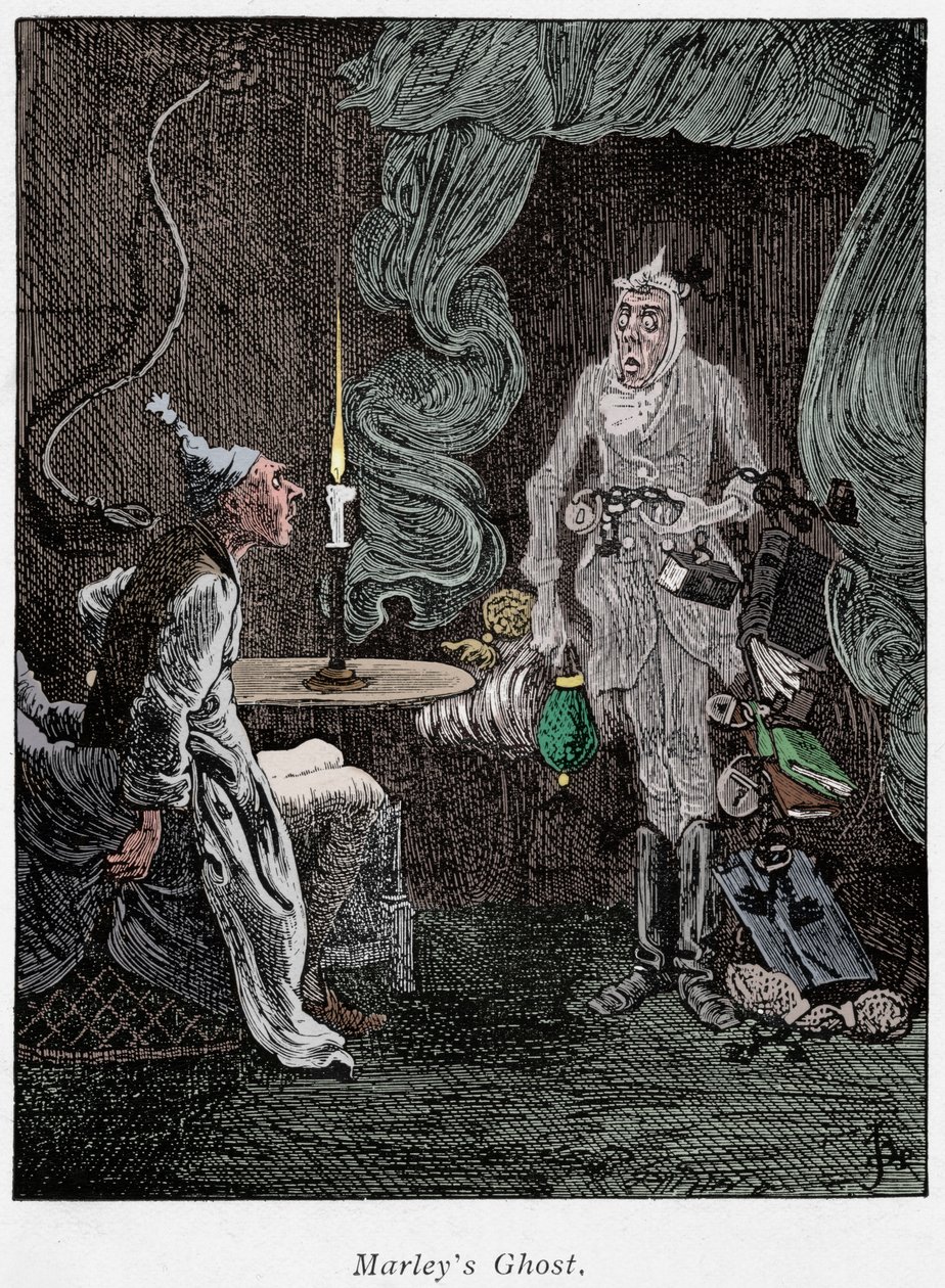 Scène uit A Christmas Carol van Charles Dickens, 1843 door Unbekannt