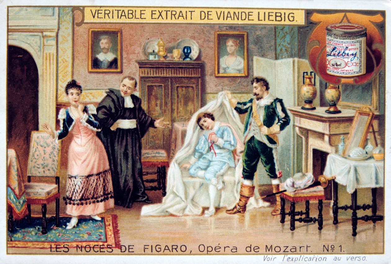 Scène uit Mozarts opera De Huwelijk van Figaro, 1786 door Unbekannt