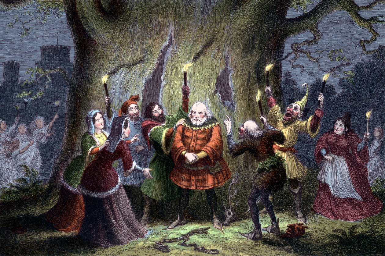Scène uit Shakespeares De vrolijke vrouwtjes van Windsor, 1856-1858 door Unbekannt