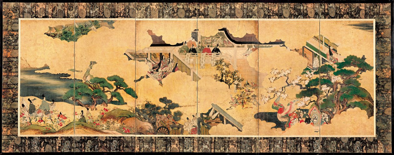 Scènes uit Het verhaal van Genji Genji monogatari, 17e eeuw door Unbekannt