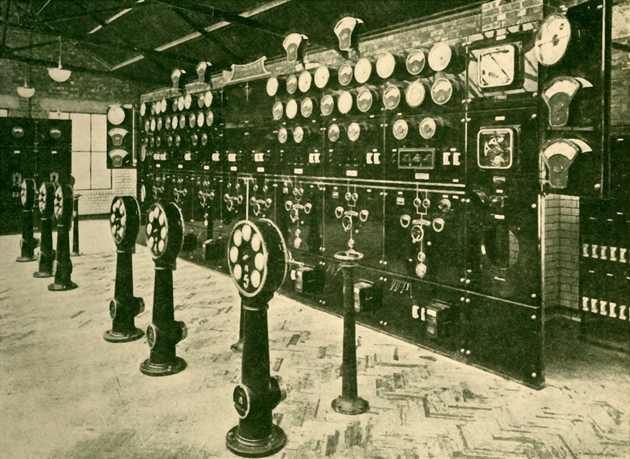 Sectie van schakelbord in krachtcentrale, Metropolitan Railway, 1930 door Unbekannt