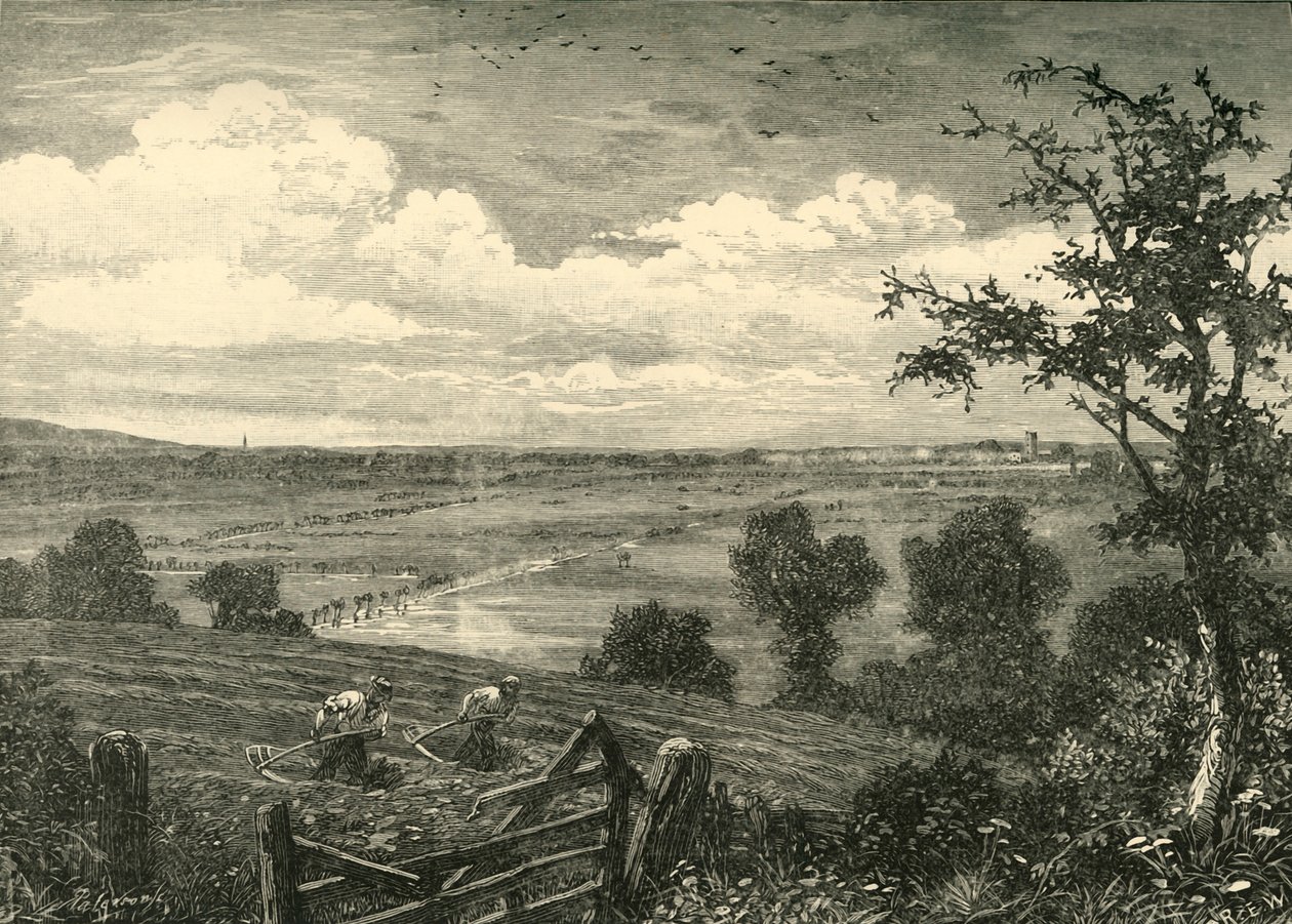 Sedgemoor, vanaf Middlezoy, 1898 door Unbekannt