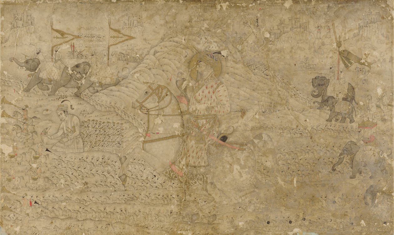Shah Jahan en zijn zoon Dara Shikoh op jacht, ca. 1790 door Unbekannt