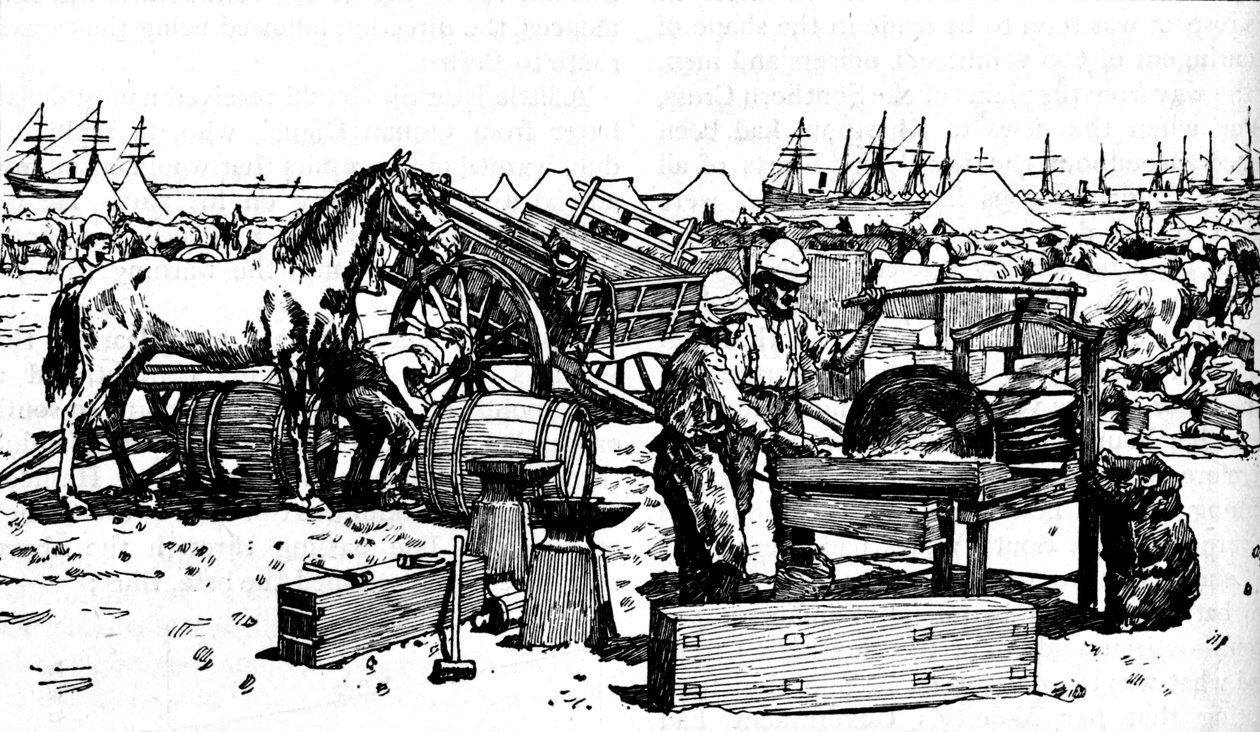 Smederij van de New South Wales Artillery in Suakim, ca. 1885, 1902 door Unbekannt