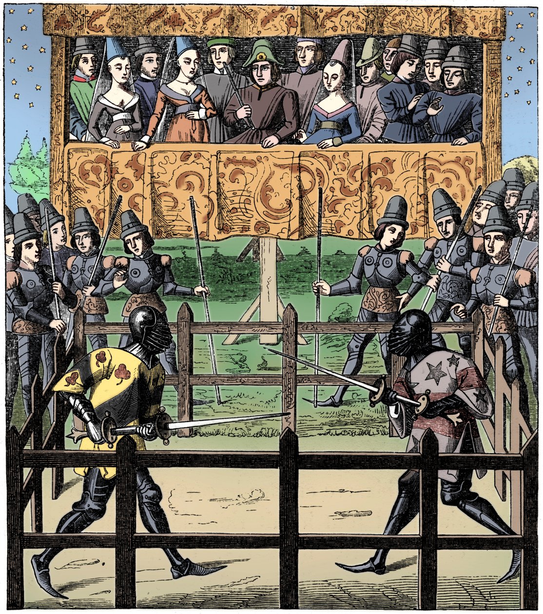 Eén-op-één gevecht, 15e eeuw 1849 door Unbekannt