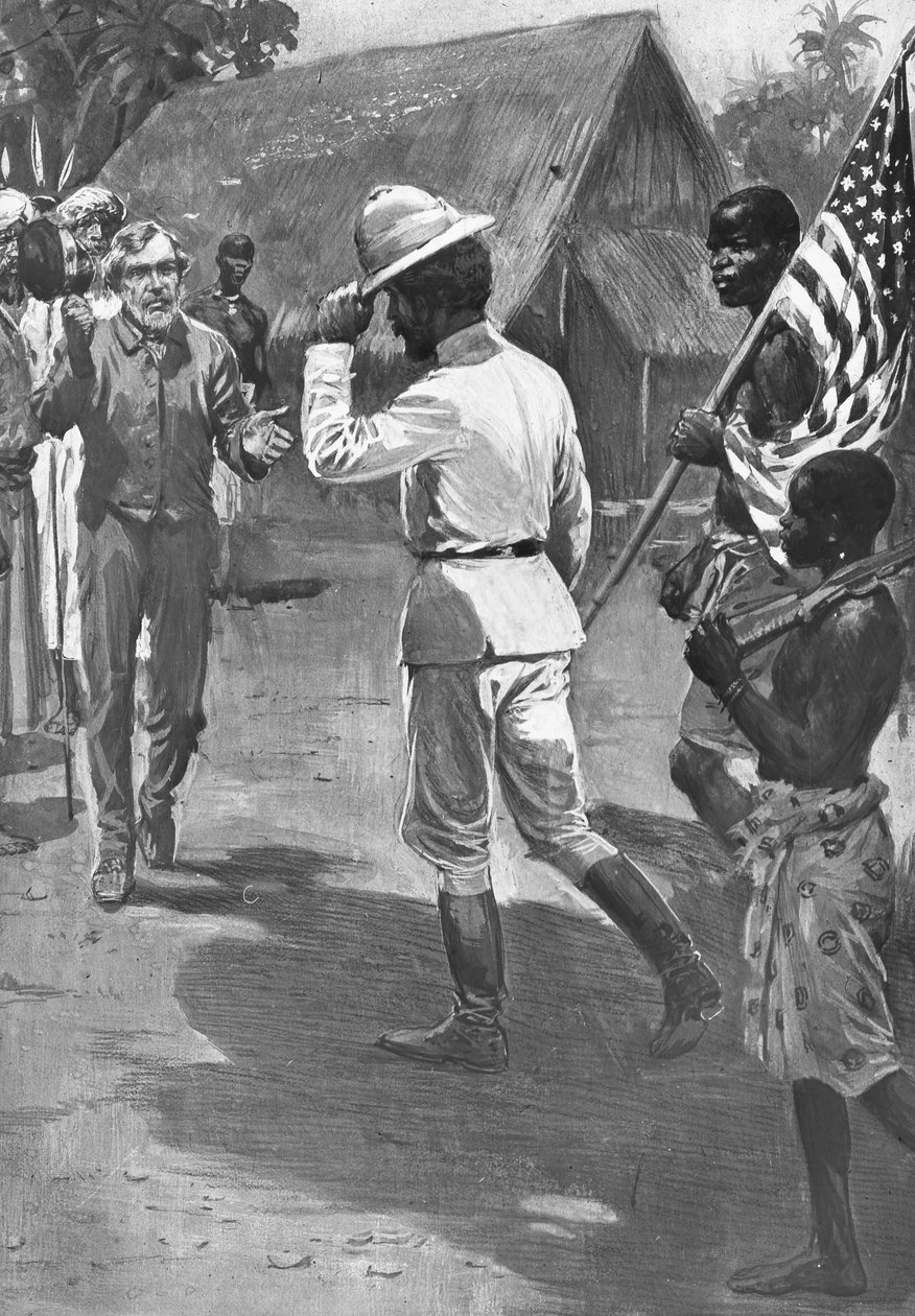 Sir Henry Morton Stanley ontmoet David Livingstone, Afrika, 1871 door Unbekannt