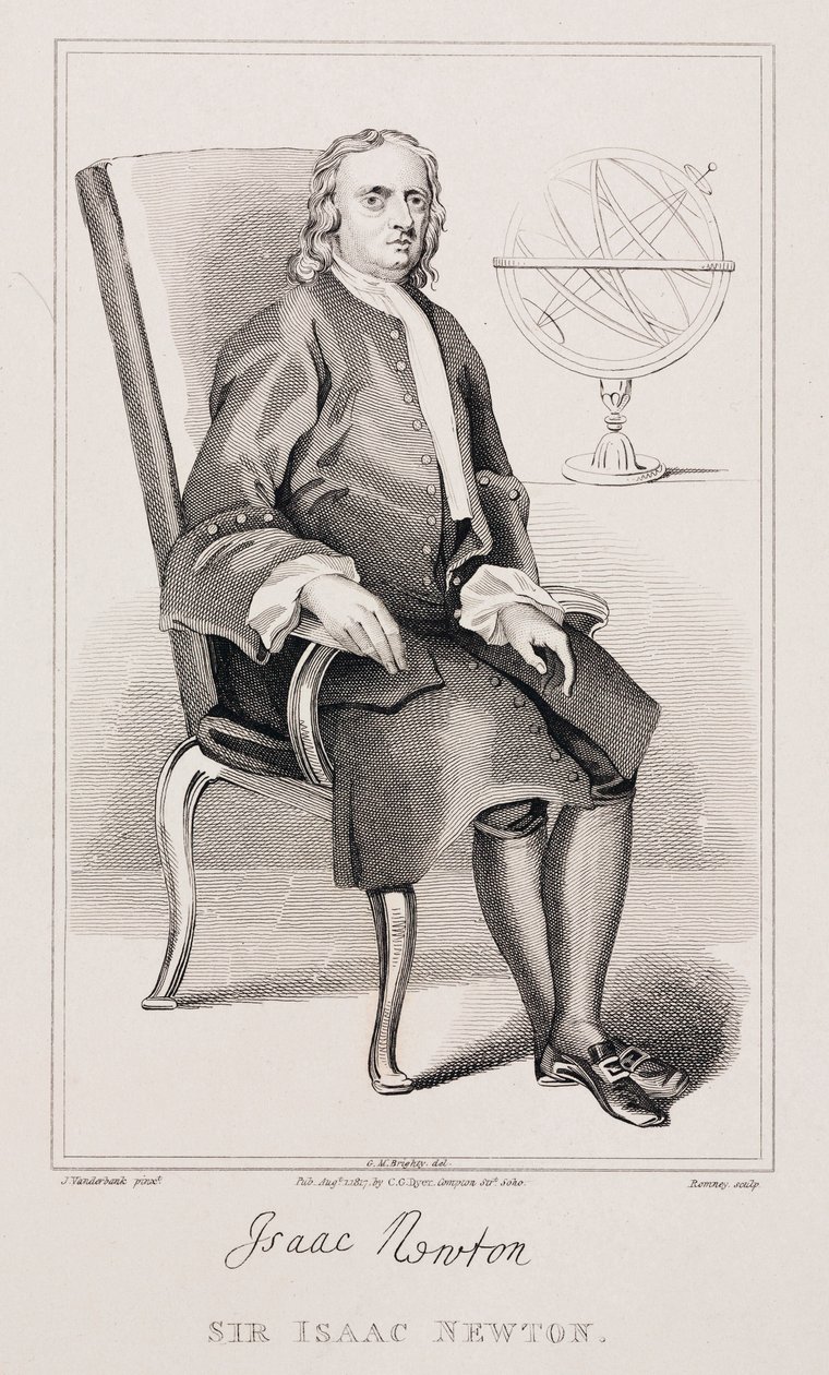 Sir Isaac Newton, Engelse wiskundige en natuurkundige, ca. 1725 door Unbekannt