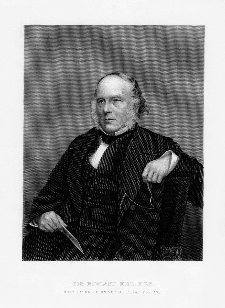 Sir Rowland Hill, Britse leraar, pamflettist en bedenker van de penny post, 19e eeuw door Unbekannt