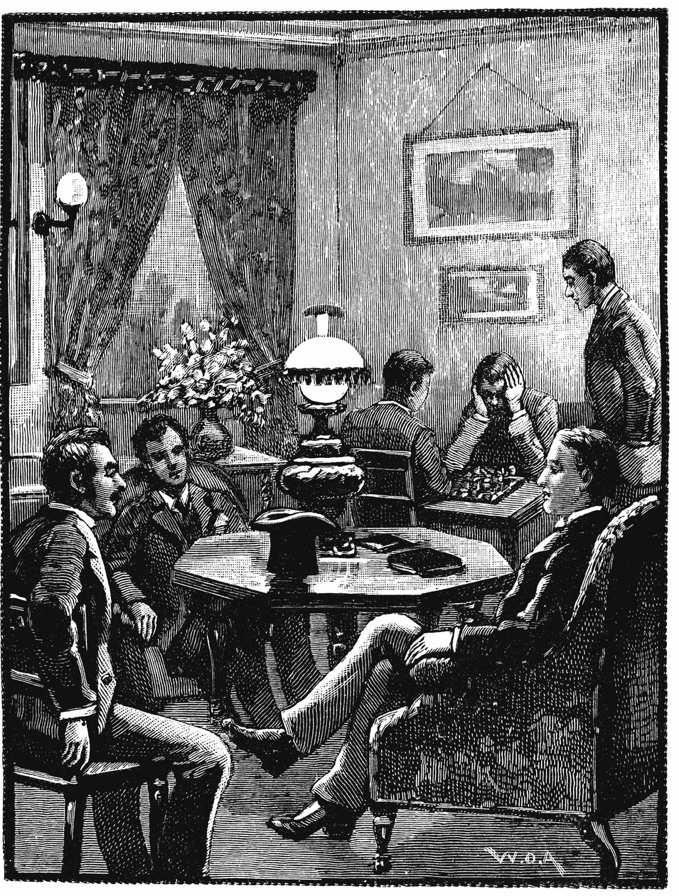 Woonkamer in YMCA, Exeter Hall, Londen, 1887 door Unbekannt