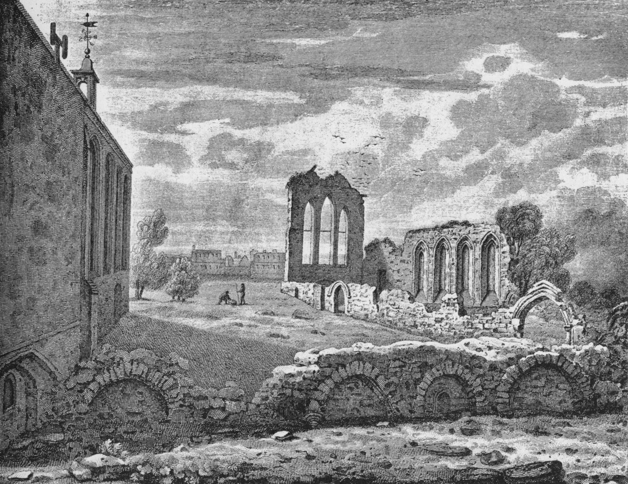 Zuidoostelijk uitzicht op het klooster van St. Helen, Bishopsgate, City of London, ca. 1819, 1906 door Unbekannt