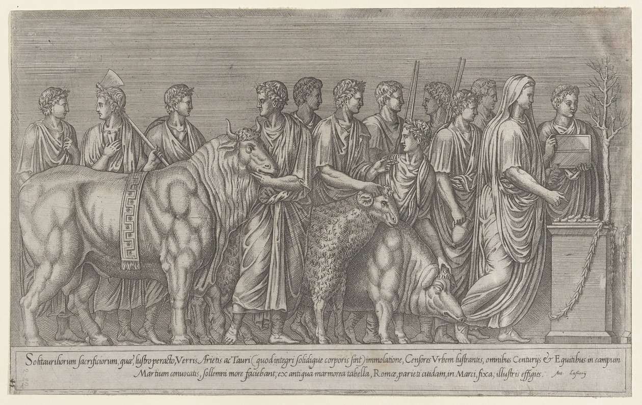 Speculum Romanae Magnificentiae: Offer op het Marsveld door Unbekannt