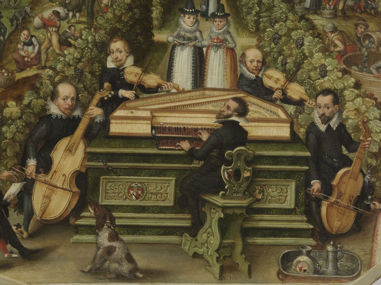 Spinetdeksel van Lucas Friedrich Behaim von Schwartzbach, 1619 door Unbekannt