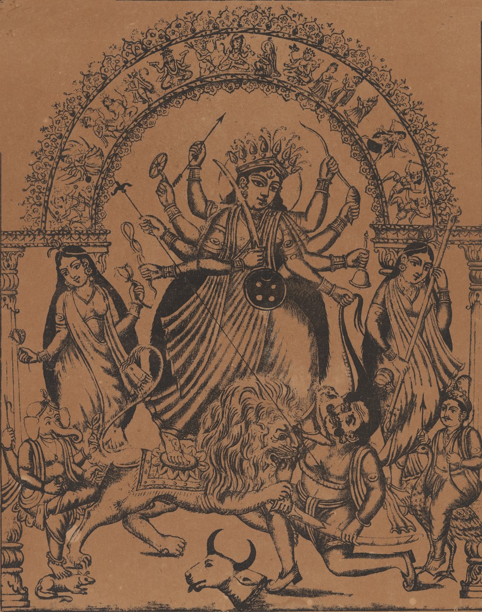 Sri Sri Durga, ca. 1875-80 door Unbekannt