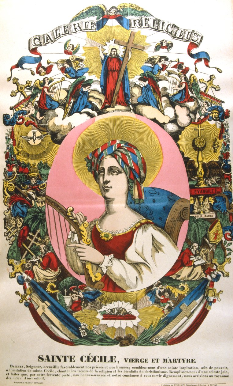Sint Cecilia of Cecile, legendarische Romeinse martelaar, 19e eeuw door Unbekannt