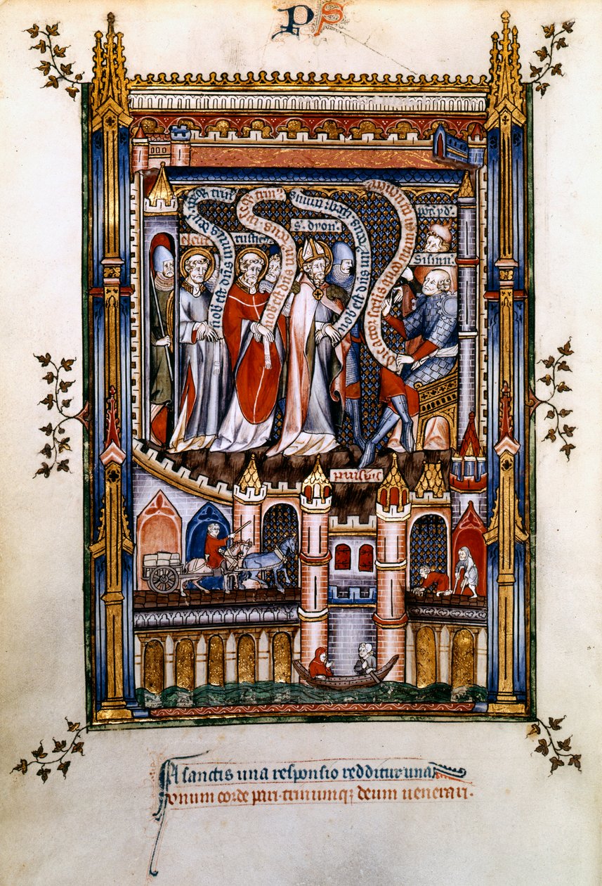 St Denis, St Rusticus en St Eleutherius voor Sisinnius, 1317 door Unbekannt