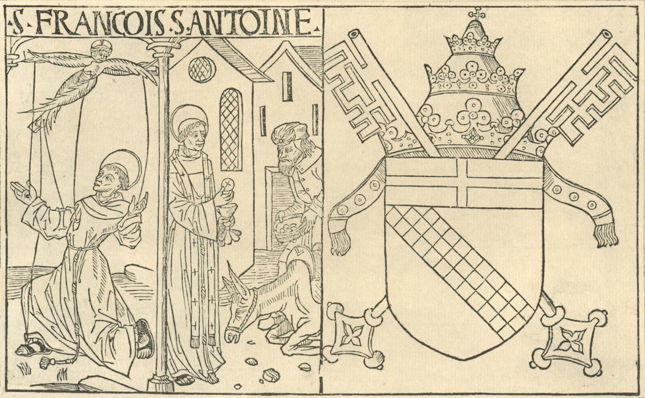 St. Franciscus van Assisi en Antonius van Padua, 1915 door Unbekannt