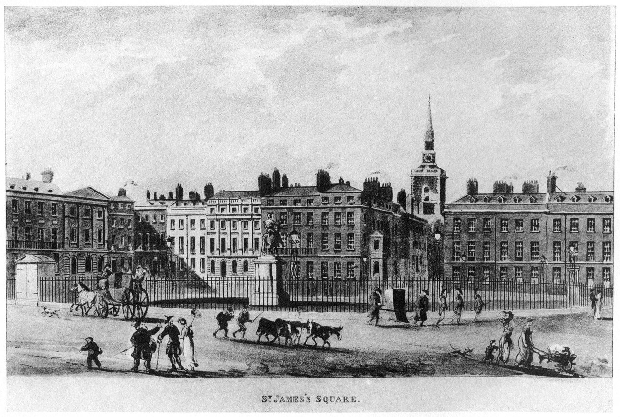St Jamess Square, Londen, 18e eeuw, 1907 door Unbekannt