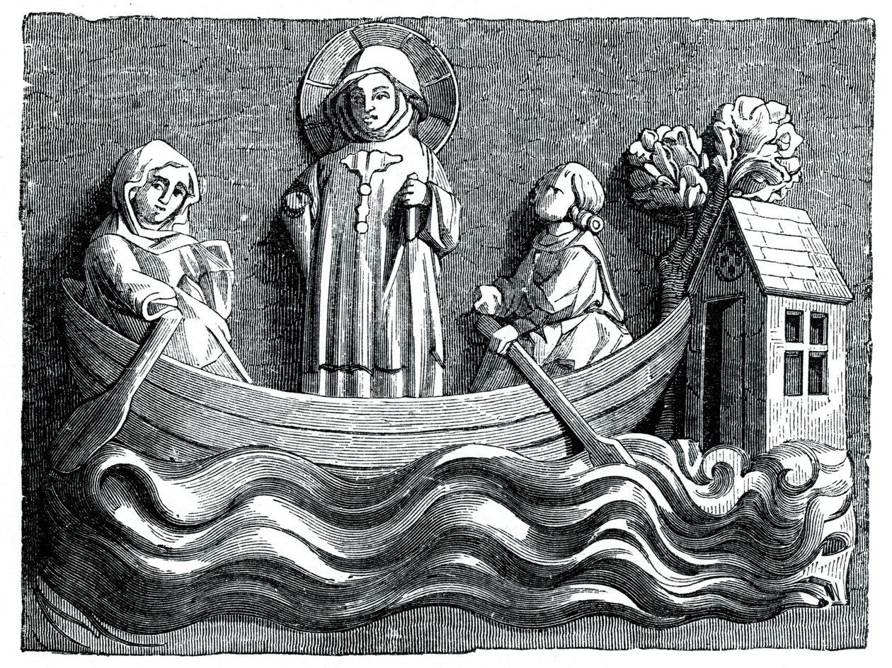 St. Julianus en St. Basilissa, zijn vrouw, vervoeren Christus in hun boot, 13e eeuw 1870 door Unbekannt