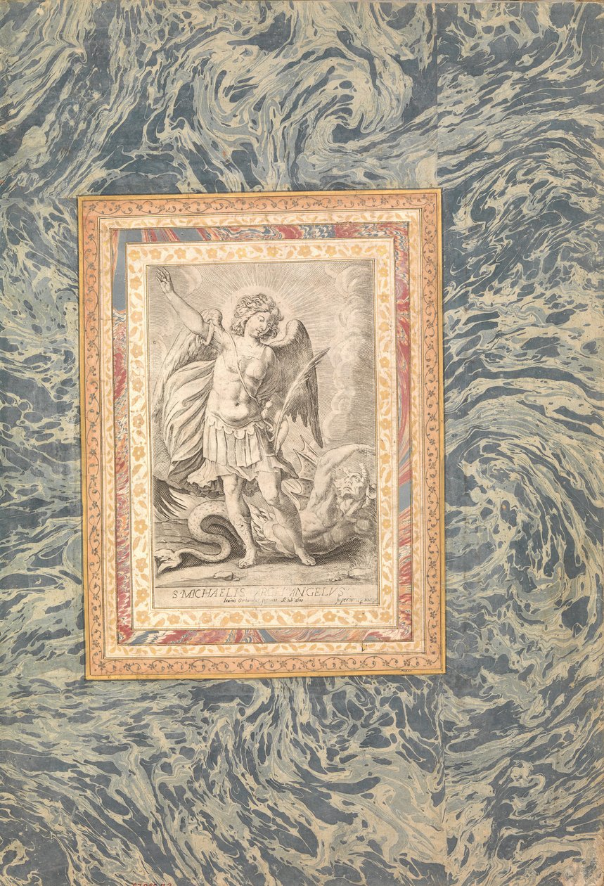 St. Michael, de aartsengel, Folio uit het Bellini-album door Unbekannt