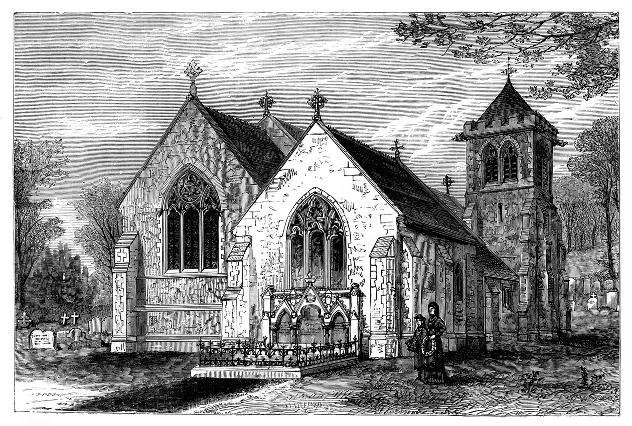 St. Michaels Kerk en het graf van Benjamin Disraeli 1804-1881, eind 19e eeuw door Unbekannt