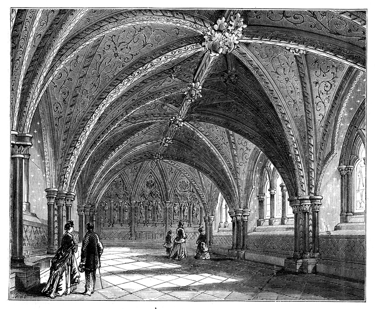 Crypte van St. Stephen, Westminster Palace, Londen, c1888 door Unbekannt