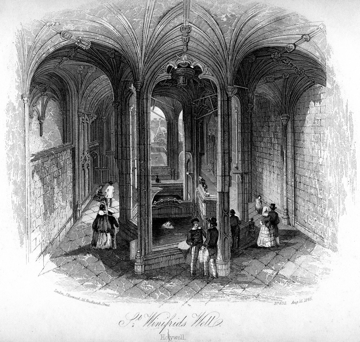 Sint-Winifredes bron, Holywell, Flintshire, Wales door Unbekannt