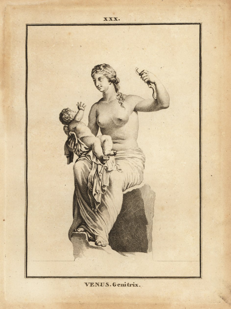 Standbeeld van Venus Genetrix, Romeinse godin van liefde, schoonheid, seks en vruchtbaarheid, als moeder met kind Eros door Unbekannt
