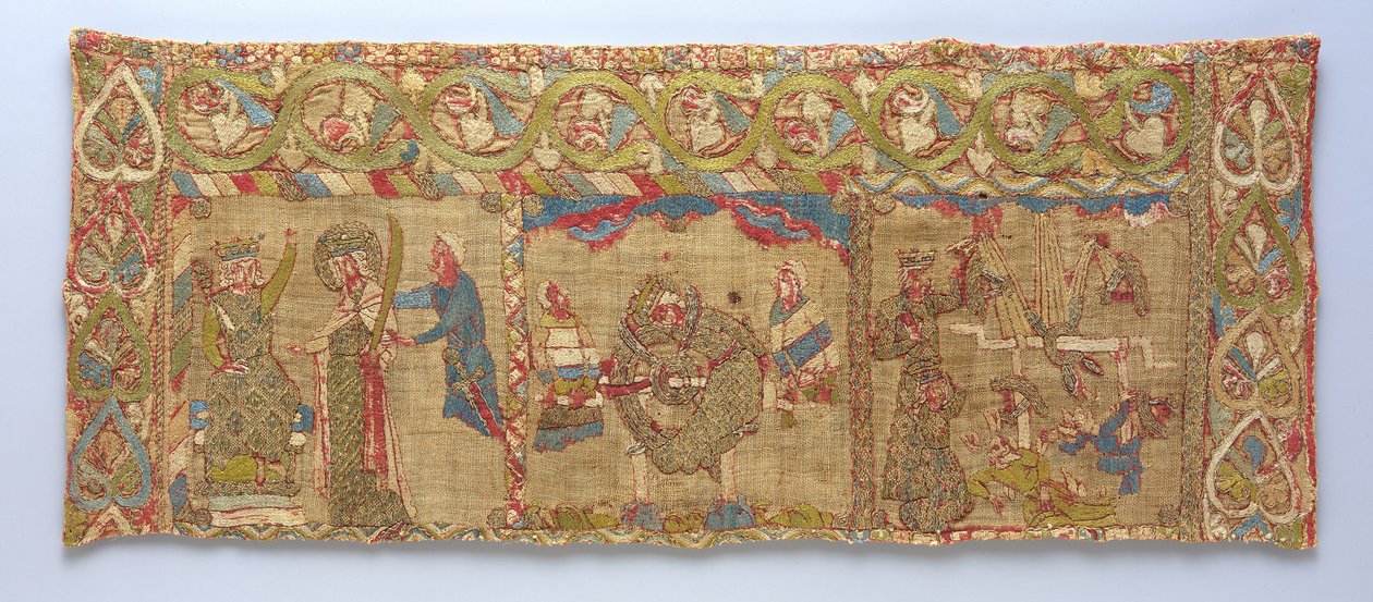 Stola met het Martelaarschap van St. Catharina, Duits, ca. 1200 door Unbekannt