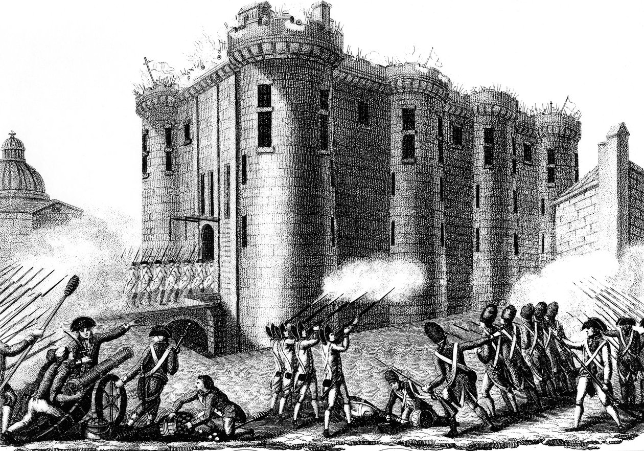 Bestorming van de Bastille door Parijzenaars geleid door de Grenadier Guards, 14 juli 1789, 1804 door Unbekannt