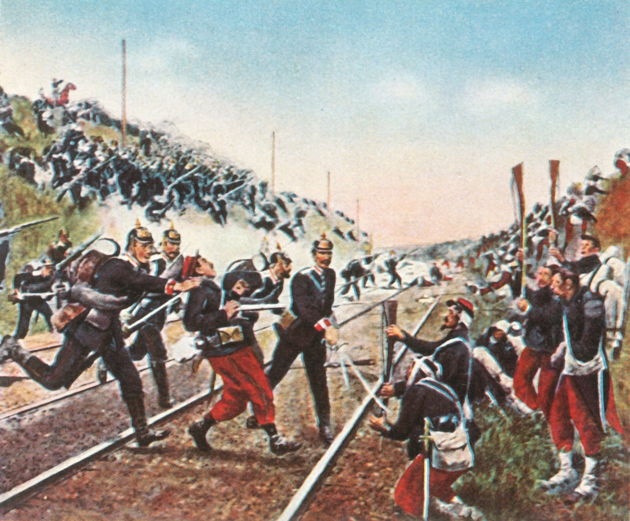 Bestorming van de spoorwegberm bij Nuits door de Badeners, 18 december 1870, 1936 door Unbekannt