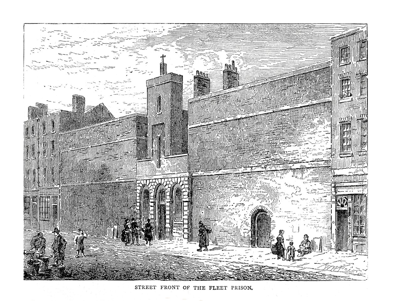 Straatkant van de Fleet Prison door Unbekannt