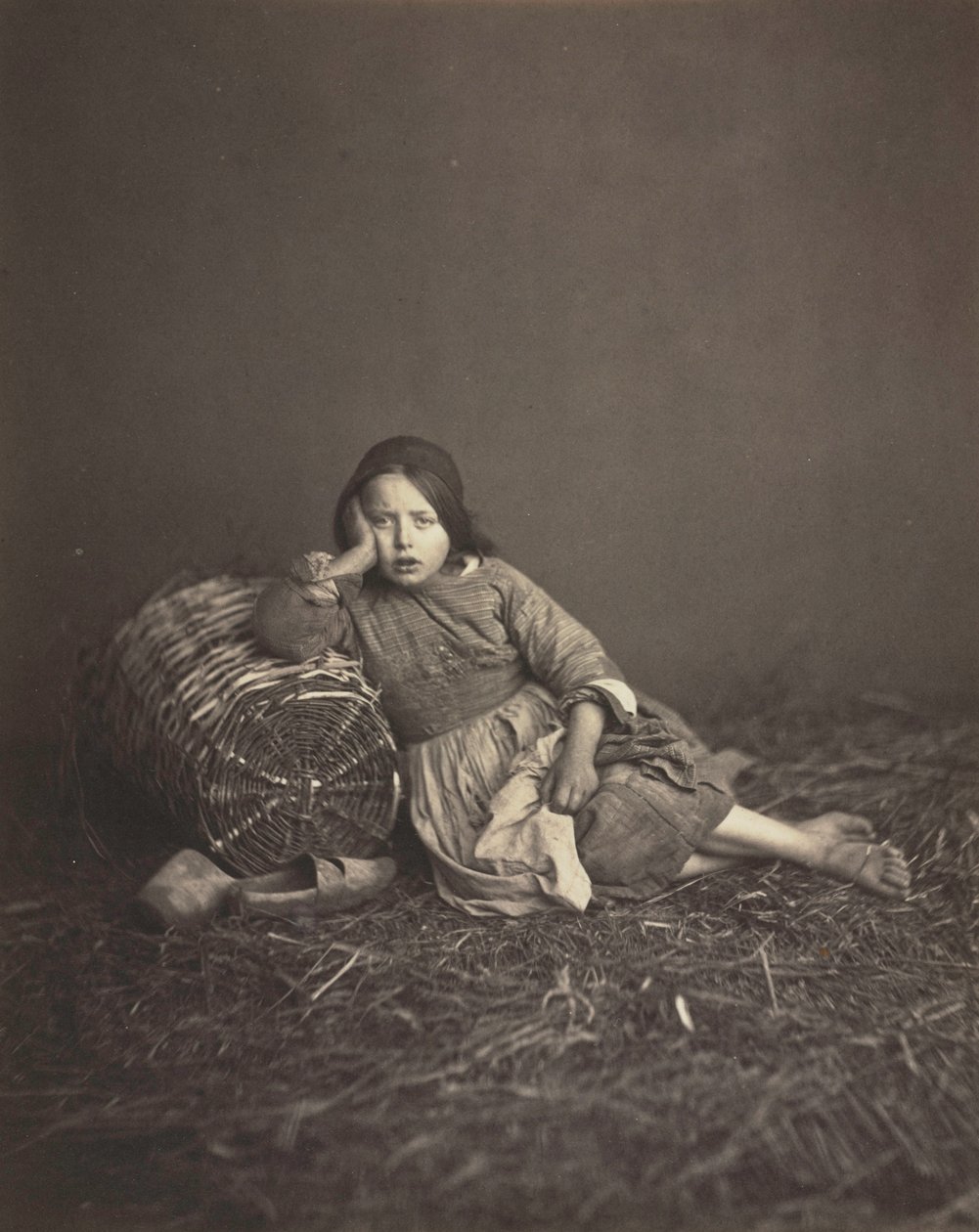 Studie van een jonge boerenmeisje, ca. 1860 door Unbekannt