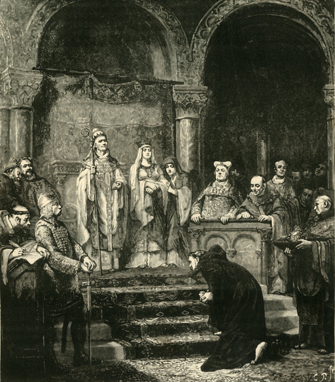 Onderwerping van Hendrik IV. bij Canossa, 1077 door Unbekannt