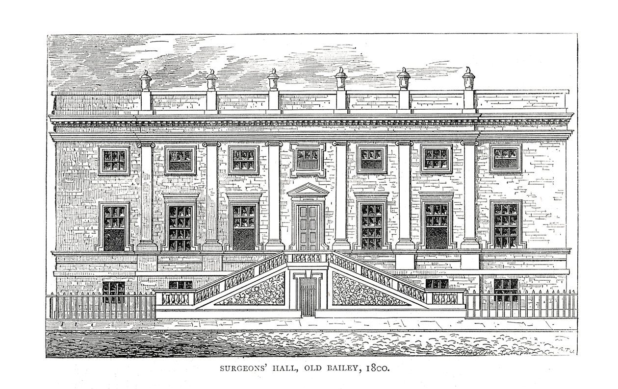 Chirurgenzaal, Old Bailey, 1800 door Unbekannt