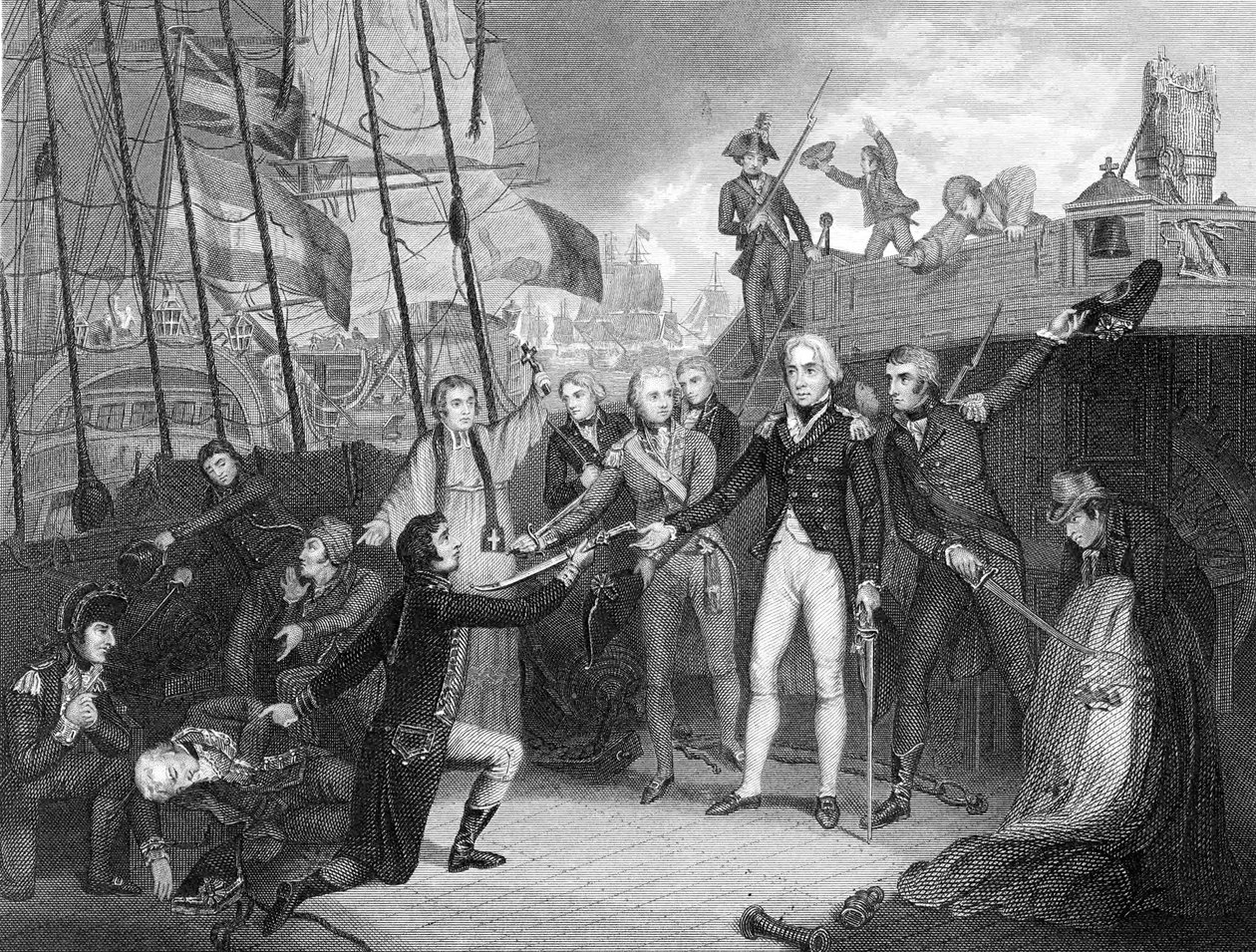 Overgave van het Spaanse schip San Josef na de Slag bij Kaap St Vincent, 1797 door Unbekannt