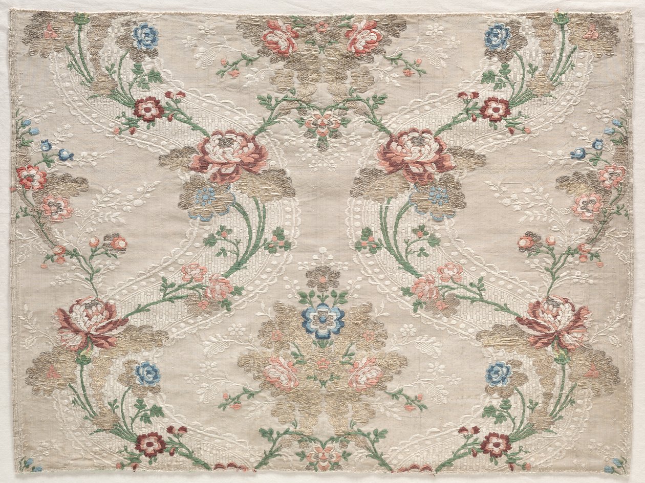 Taffeta Fragment, c. 1730 door Unbekannt