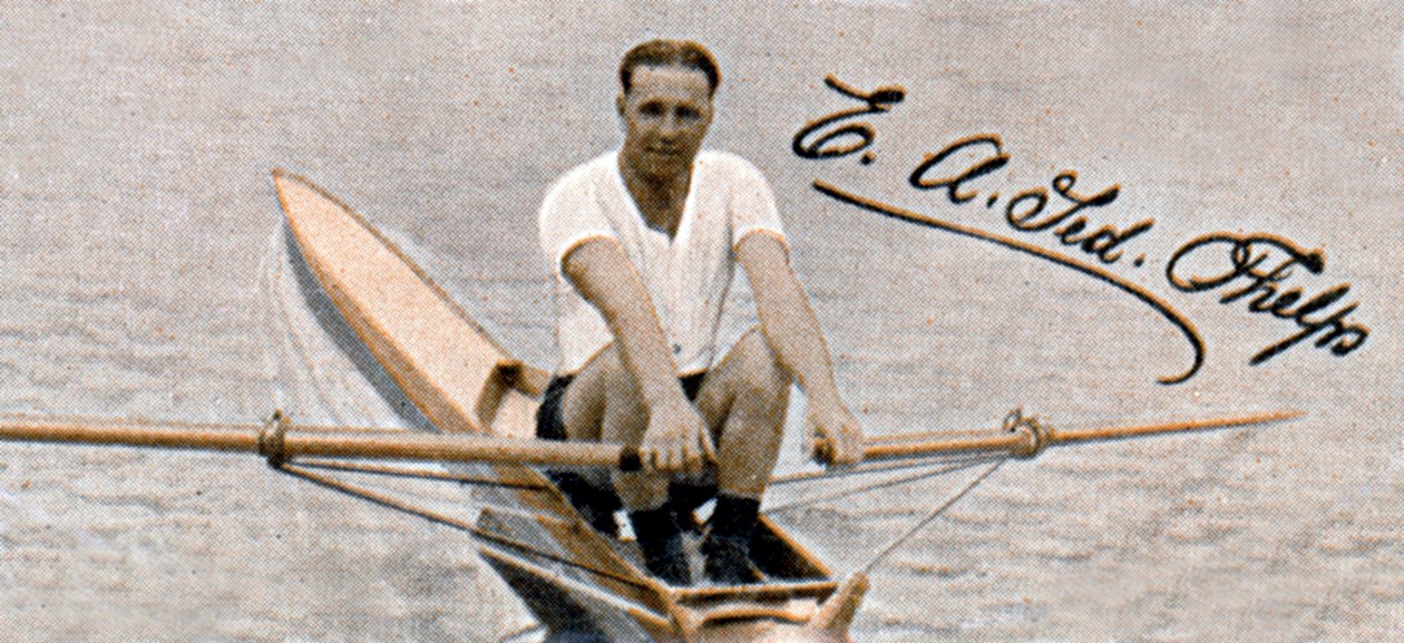 Ted Phelps, wereldkampioen professioneel roeien, 1935 door Unbekannt